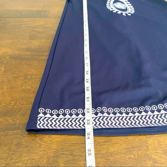 UNICA HIJA Navy Blue Dress Mandala Embroidered Design Short Sleeves - Picture 7 of 11